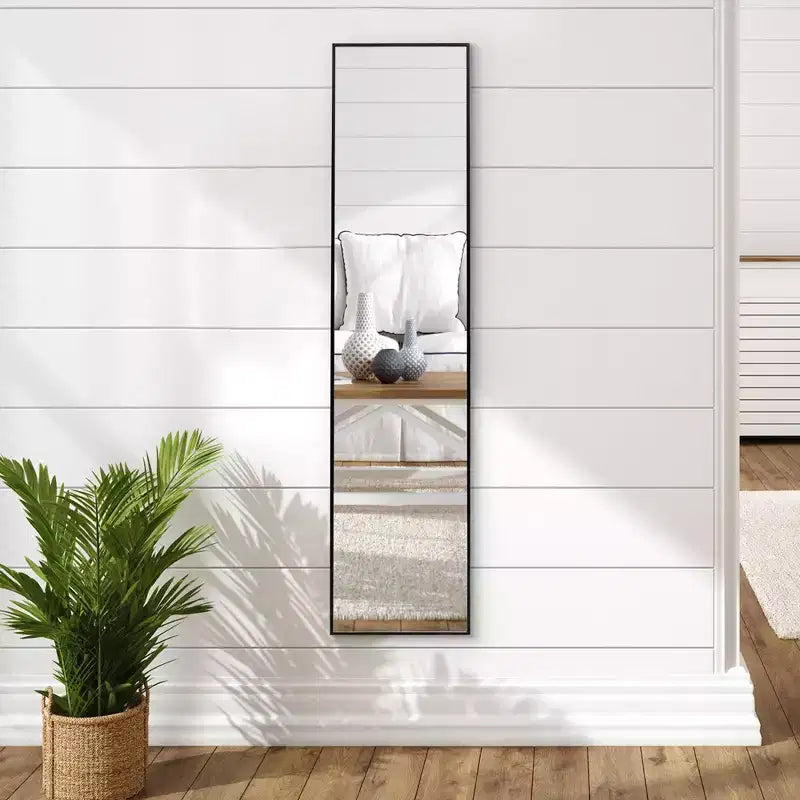 Americanflat 13x58 Full Length Mirror with Stand - Black - Premium Home Decor Style - Shatter-Resistant Glass - Elegant Modern Design - Modern
