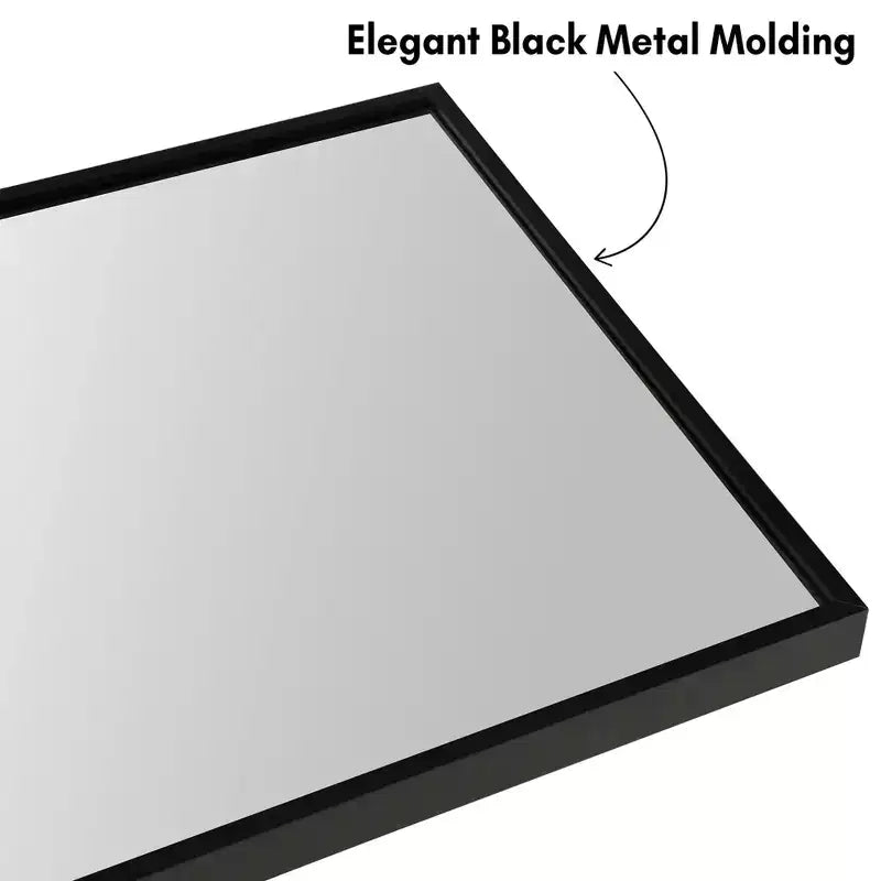 Americanflat 13x58 Full Length Mirror with Stand - Black - Premium Home Decor Style - Shatter-Resistant Glass - Elegant Modern Design - Modern