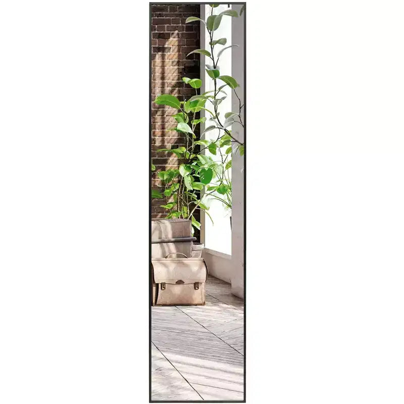Americanflat 13x58 Full Length Mirror with Stand - Black - Premium Home Decor Style - Shatter-Resistant Glass - Elegant Modern Design - Modern