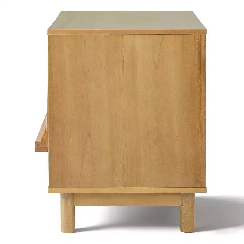 Christopher Knight Home Sawyer Modern Boho Wood Nightstand with Lift-Up Rattan Door