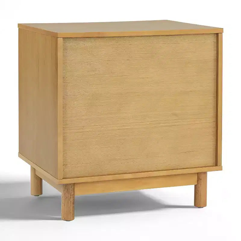 Christopher Knight Home Sawyer Modern Boho Wood Nightstand with Lift-Up Rattan Door