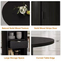 Farmhouse Dining Table 47 Inch Round for 4-6 with 2-Layer Storage Shelf Drawer Space-Saving for Kitchen Living Room