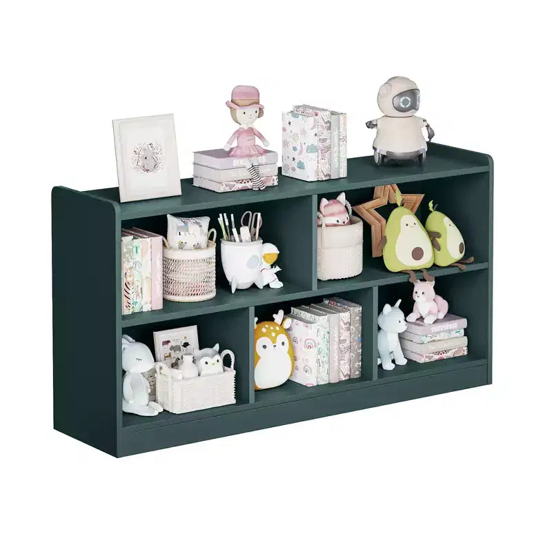 Wooden Kids Storage Cabinet with 5 Sections, Montessori Bookshelf and Toy Organizer for Nursery, Playroom, Classroom & Bedroom