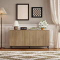 63 in Fluted Sideboard Buffet Cabinet with 4 Doors, Accent Storage Cabinet with Adjustable Shelves, Console Table Coffee Bar Credenza for Living Room