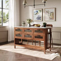 Christopher Knight Home Noble 55.7'' Rustic Kitchen Island with 6 Glass Drawers and 1 Lower Open Shelf