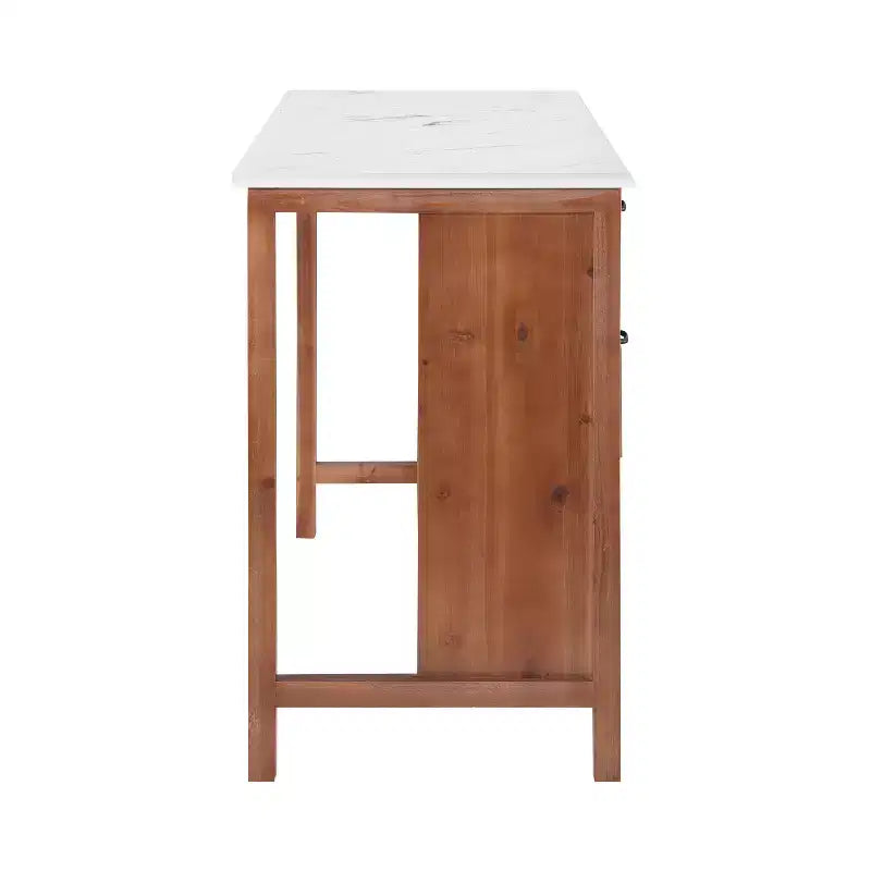Christopher Knight Home Noble 55.7'' Rustic Kitchen Island with 6 Glass Drawers and 1 Lower Open Shelf