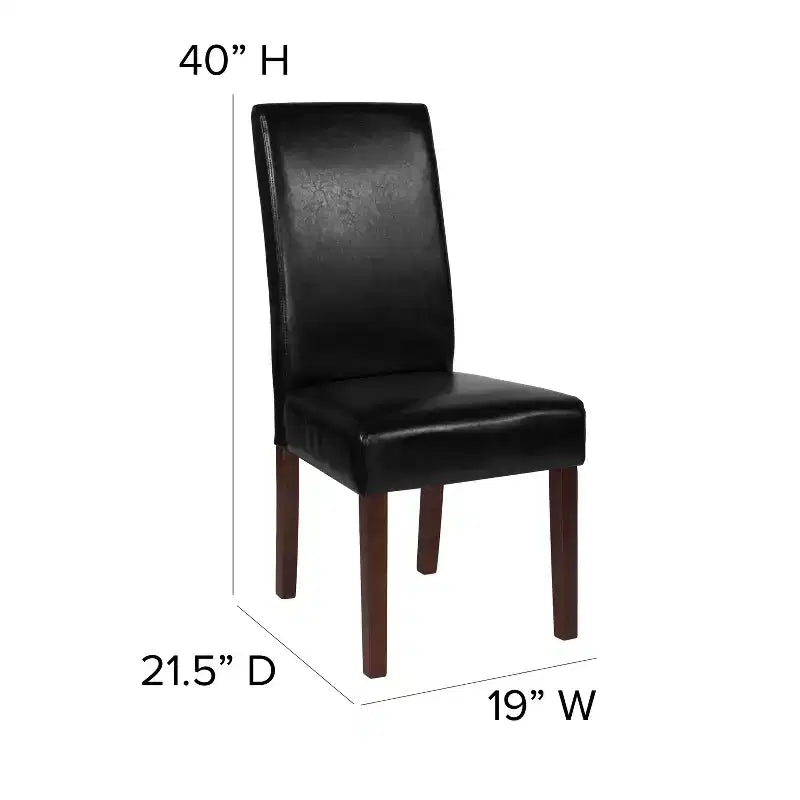 Emma and Oliver Two Mid-Century Parson's Chairs and Finished Hardwood Frame for Kitchen, Dining Room & More