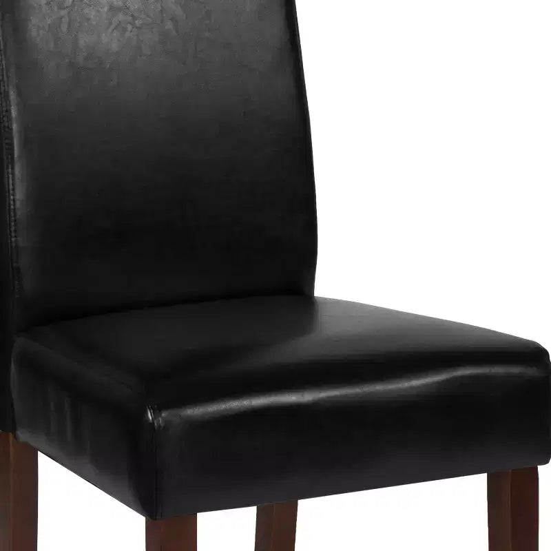 Emma and Oliver Two Mid-Century Parson's Chairs and Finished Hardwood Frame for Kitchen, Dining Room & More
