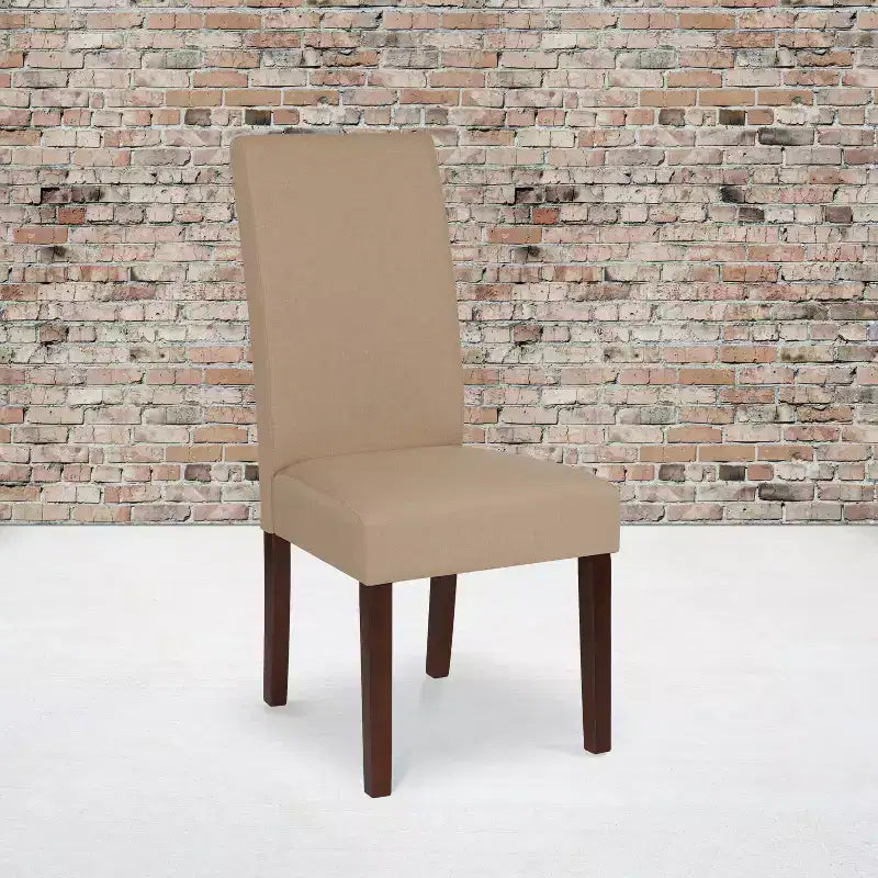 Emma and Oliver Two Mid-Century Parson's Chairs and Finished Hardwood Frame for Kitchen, Dining Room & More