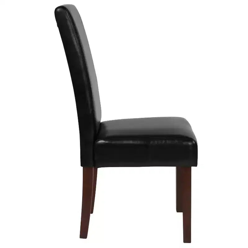 Emma and Oliver Two Mid-Century Parson's Chairs and Finished Hardwood Frame for Kitchen, Dining Room & More