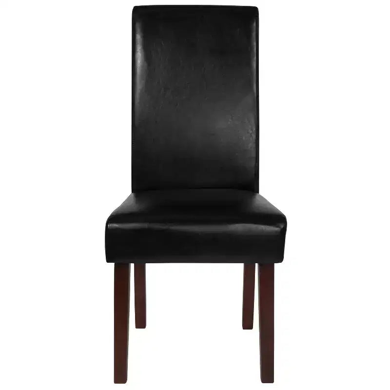 Emma and Oliver Two Mid-Century Parson's Chairs and Finished Hardwood Frame for Kitchen, Dining Room & More
