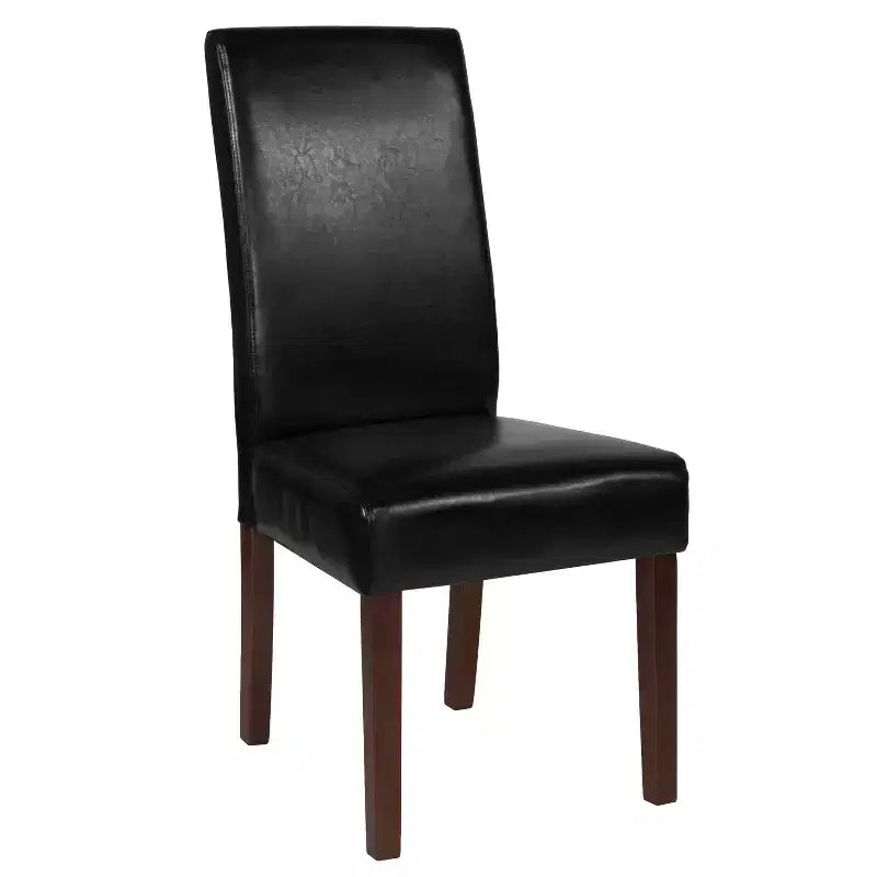 Emma and Oliver Two Mid-Century Parson's Chairs and Finished Hardwood Frame for Kitchen, Dining Room & More