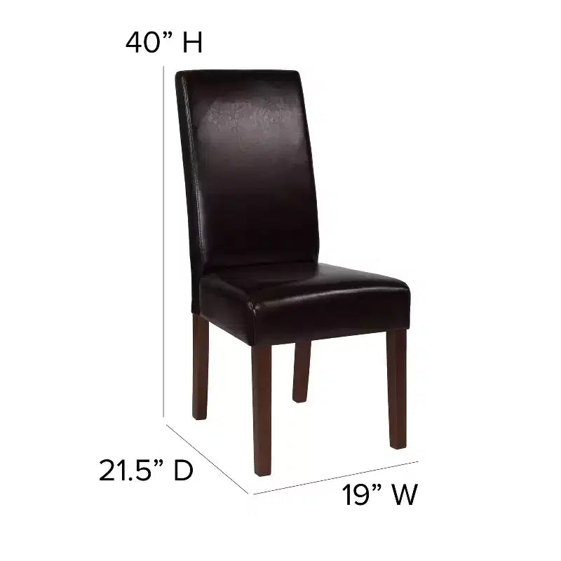 Emma and Oliver Two Mid-Century Parson's Chairs and Finished Hardwood Frame for Kitchen, Dining Room & More