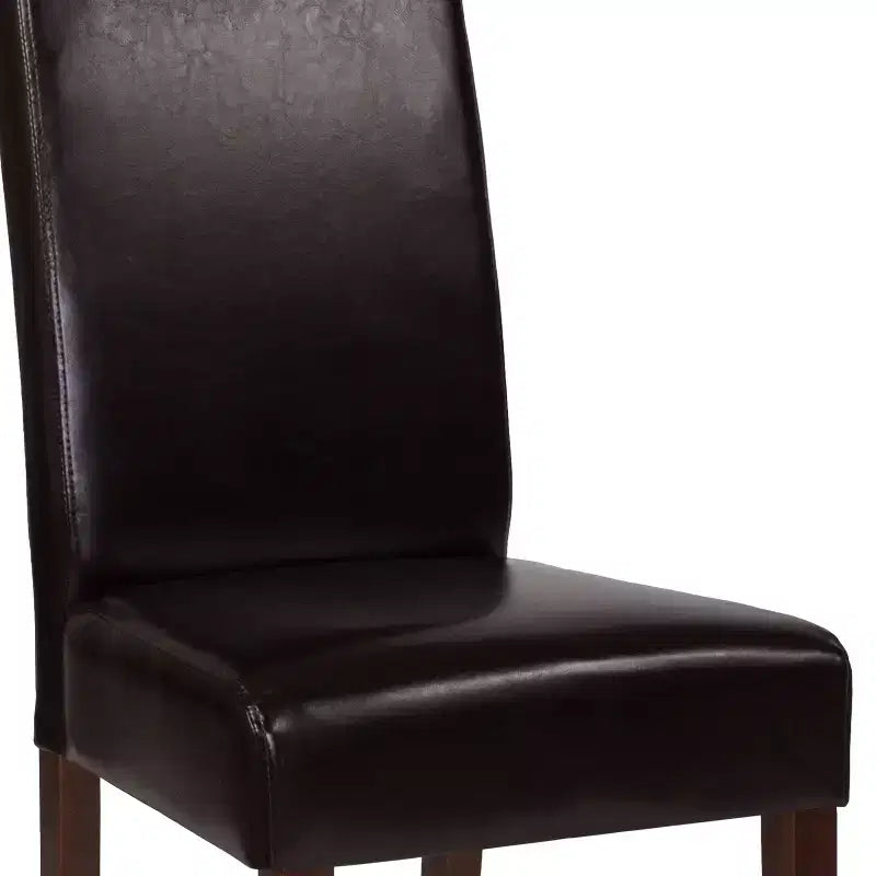 Emma and Oliver Two Mid-Century Parson's Chairs and Finished Hardwood Frame for Kitchen, Dining Room & More