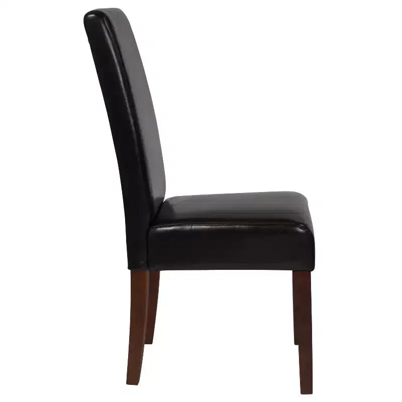 Emma and Oliver Two Mid-Century Parson's Chairs and Finished Hardwood Frame for Kitchen, Dining Room & More
