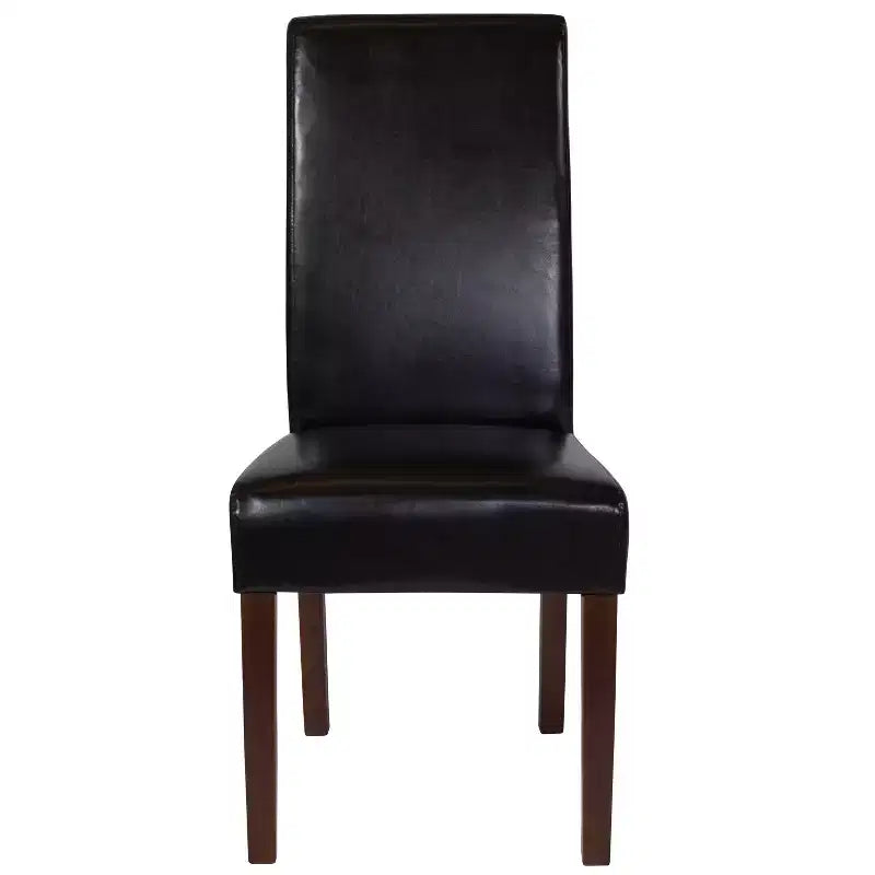Emma and Oliver Two Mid-Century Parson's Chairs and Finished Hardwood Frame for Kitchen, Dining Room & More