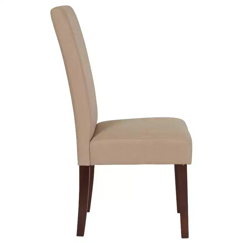 Emma and Oliver Two Mid-Century Parson's Chairs and Finished Hardwood Frame for Kitchen, Dining Room & More
