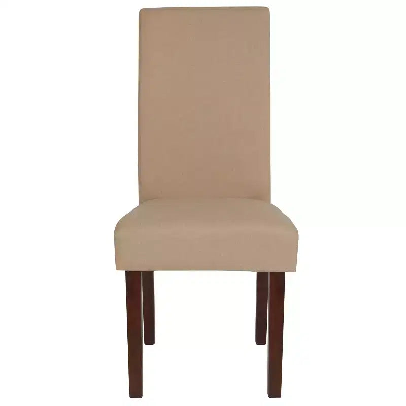 Emma and Oliver Two Mid-Century Parson's Chairs and Finished Hardwood Frame for Kitchen, Dining Room & More