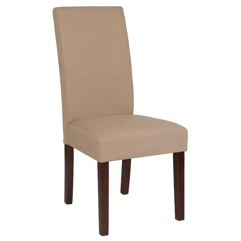 Emma and Oliver Two Mid-Century Parson's Chairs and Finished Hardwood Frame for Kitchen, Dining Room & More