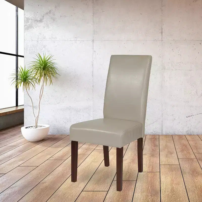Emma and Oliver Two Mid-Century Parson's Chairs and Finished Hardwood Frame for Kitchen, Dining Room & More