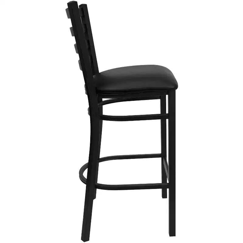 Emma and Oliver 2 Pack Ladder Back Metal Restaurant Barstool