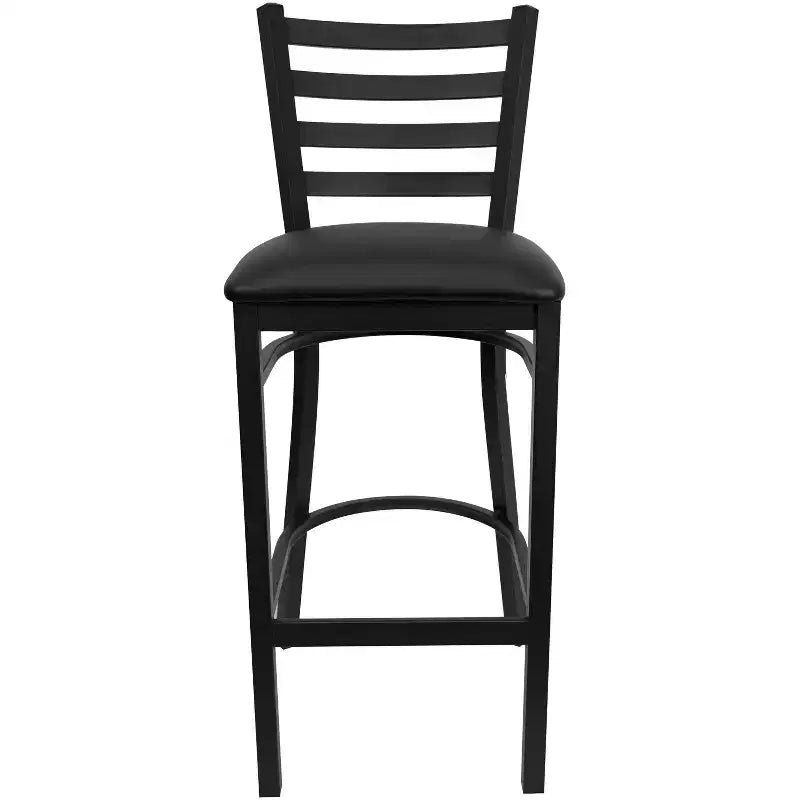 Emma and Oliver 2 Pack Ladder Back Metal Restaurant Barstool