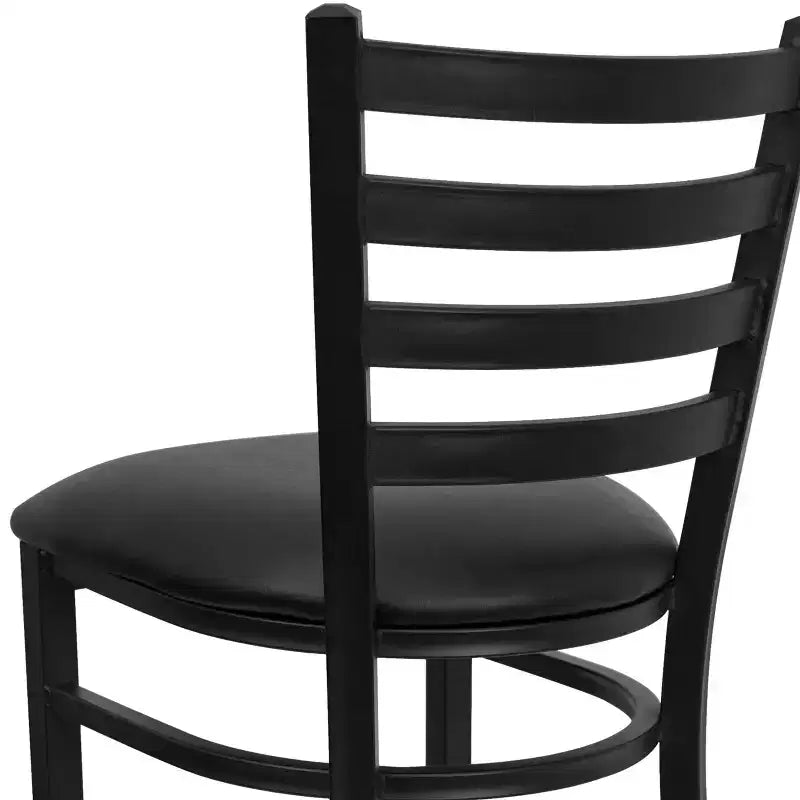Emma and Oliver 2 Pack Ladder Back Metal Restaurant Barstool
