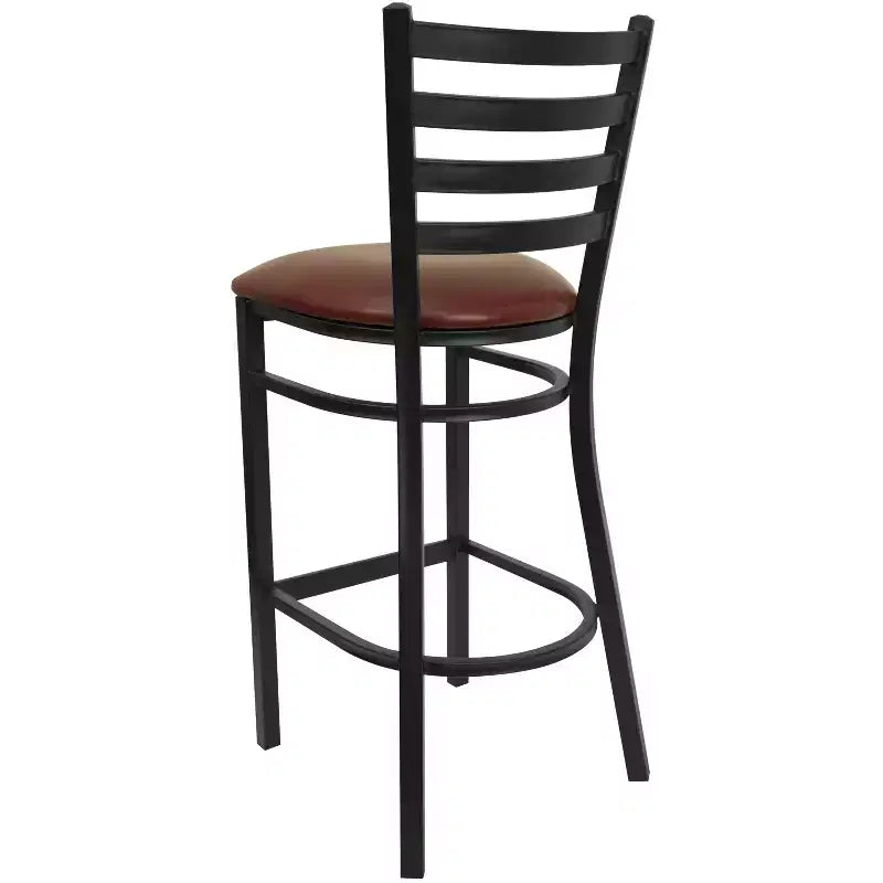 Emma and Oliver 2 Pack Ladder Back Metal Restaurant Barstool