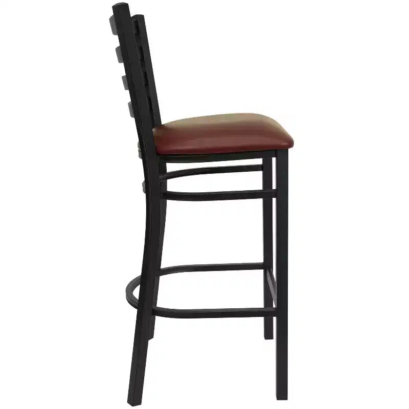 Emma and Oliver 2 Pack Ladder Back Metal Restaurant Barstool