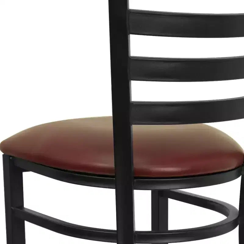 Emma and Oliver 2 Pack Ladder Back Metal Restaurant Barstool