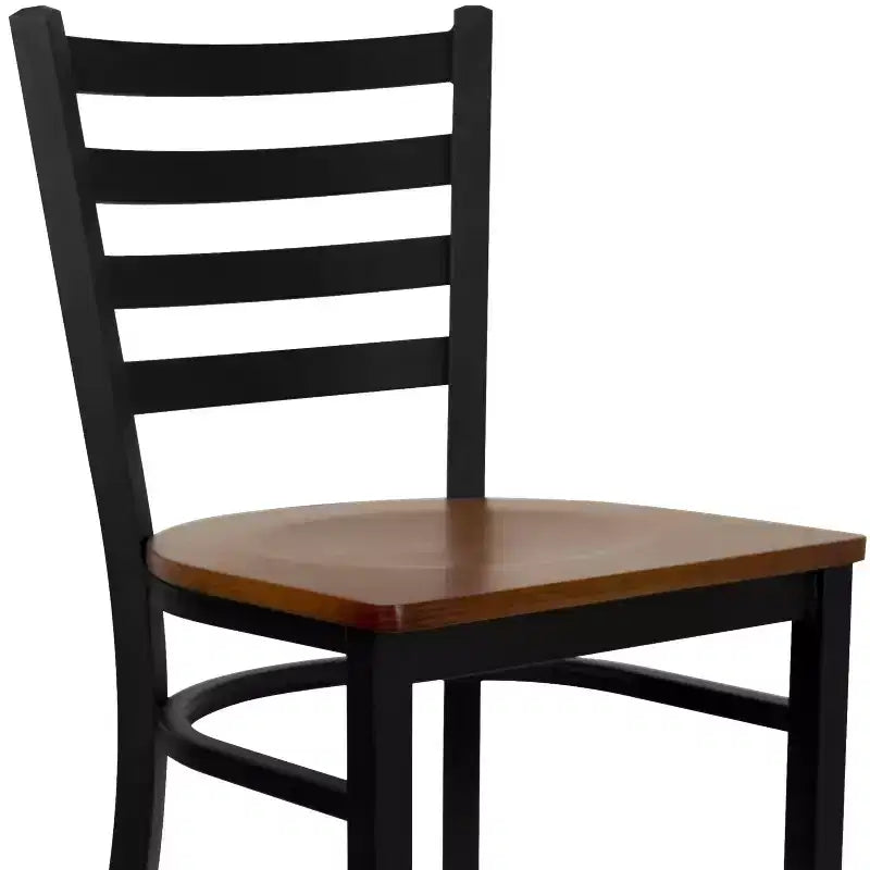 Emma and Oliver 2 Pack Ladder Back Metal Restaurant Barstool