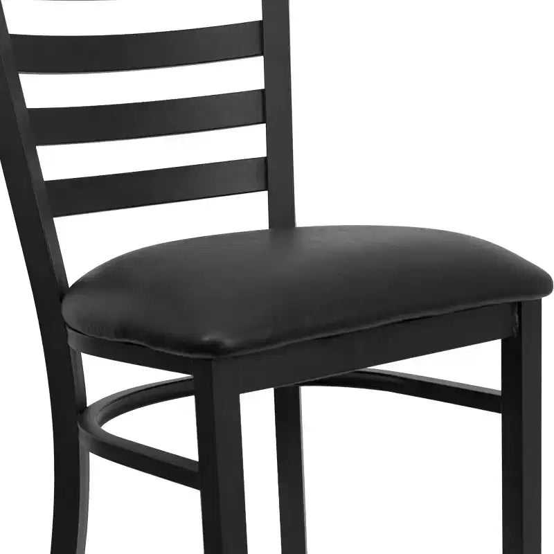 Emma and Oliver 2 Pack Ladder Back Metal Restaurant Barstool