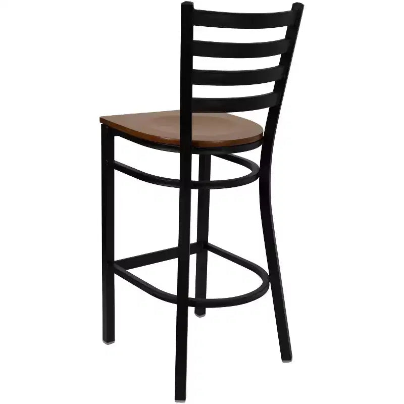 Emma and Oliver 2 Pack Ladder Back Metal Restaurant Barstool