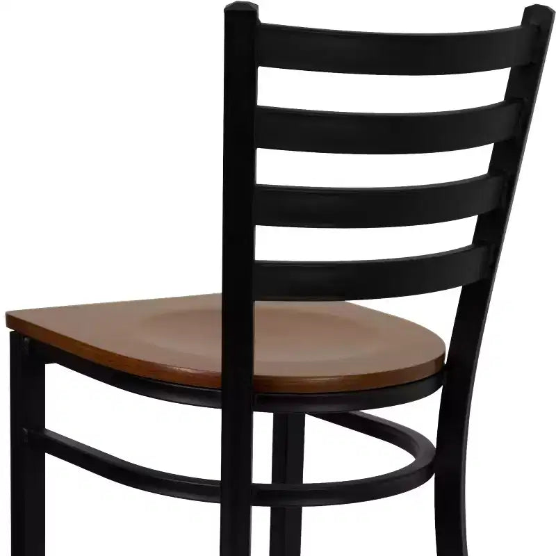Emma and Oliver 2 Pack Ladder Back Metal Restaurant Barstool