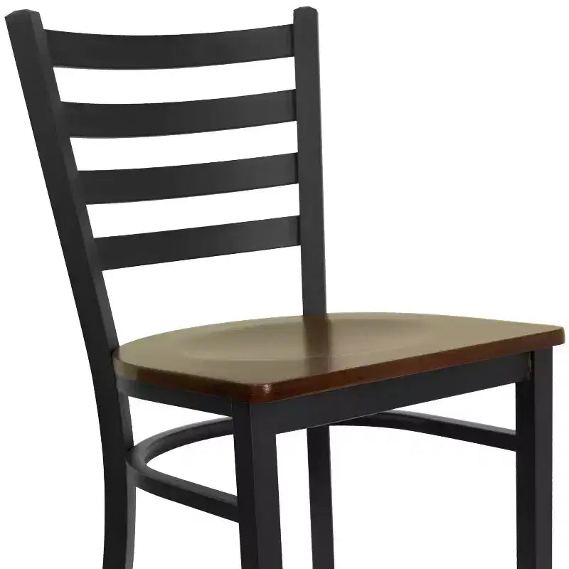 Emma and Oliver 2 Pack Ladder Back Metal Restaurant Barstool