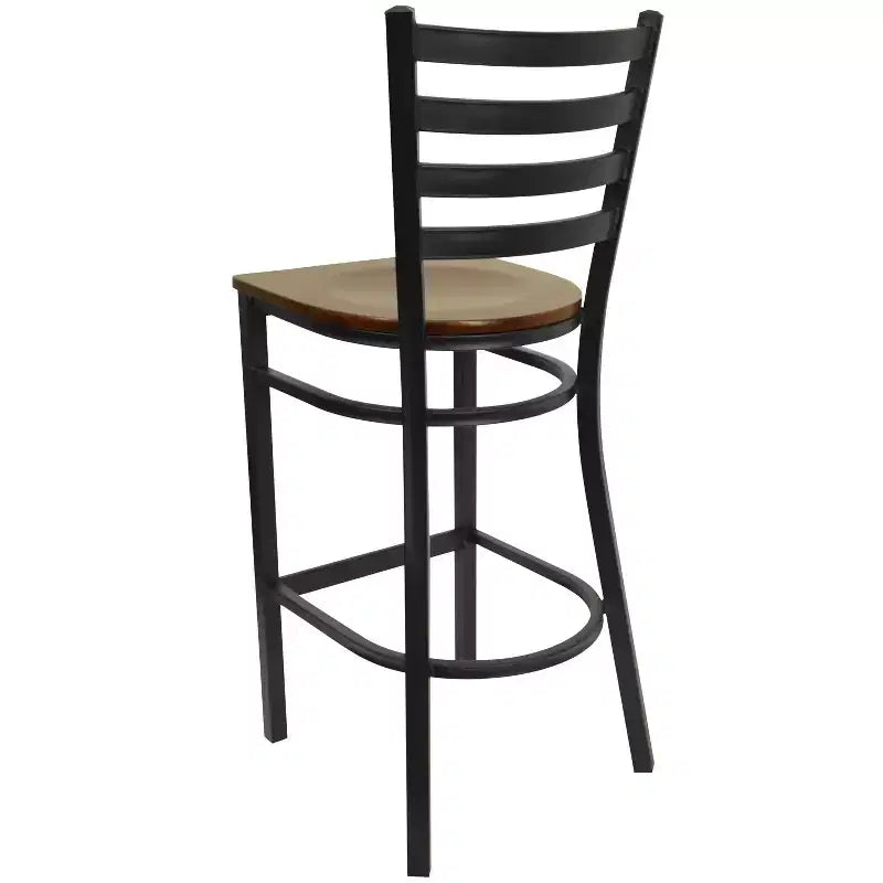 Emma and Oliver 2 Pack Ladder Back Metal Restaurant Barstool