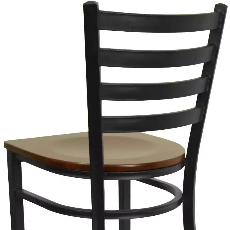 Emma and Oliver 2 Pack Ladder Back Metal Restaurant Barstool