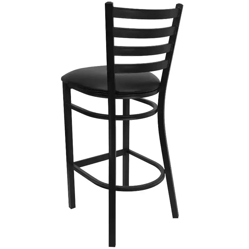 Emma and Oliver 2 Pack Ladder Back Metal Restaurant Barstool