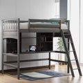 Twin size Loft Bed with Storage Shelves, Desk and Ladder - ModernLuxe