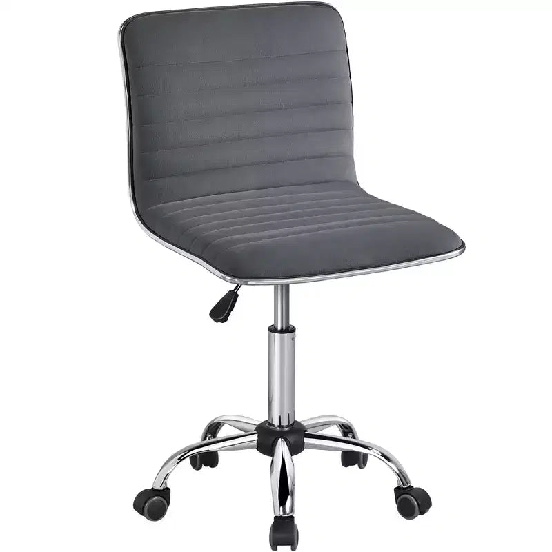 Yaheetech Velvet Low Back Armless Desk Chair Office Chair with Wheels