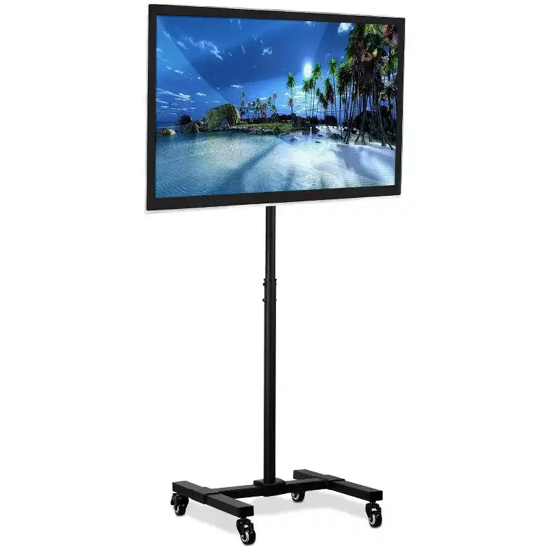Mount-It! Height Adjustable Mobile TV Stand with Locking Wheels, Rolling Cart for 13 - 42 Flat Panel LCD LED Screens, VESA Compatible up to 200mm