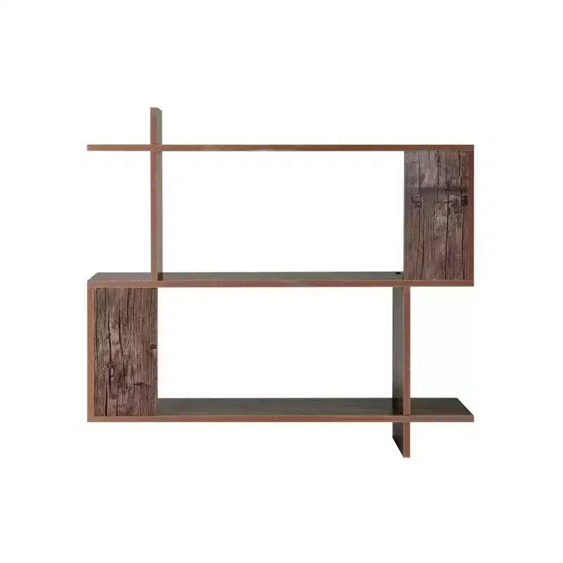 35.4 x 32 Manasa Floating Geometric Kilter 2 Tier Wall Shelf - Danya B.