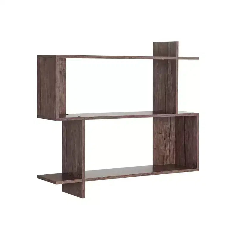 35.4 x 32 Manasa Floating Geometric Kilter 2 Tier Wall Shelf - Danya B.