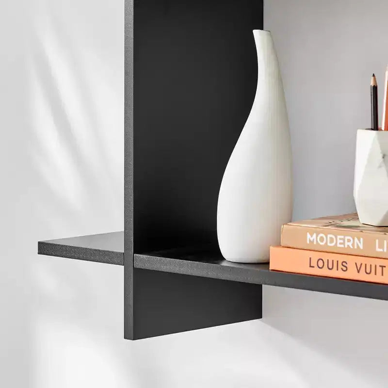 35.4 x 32 Manasa Floating Geometric Kilter 2 Tier Wall Shelf - Danya B.