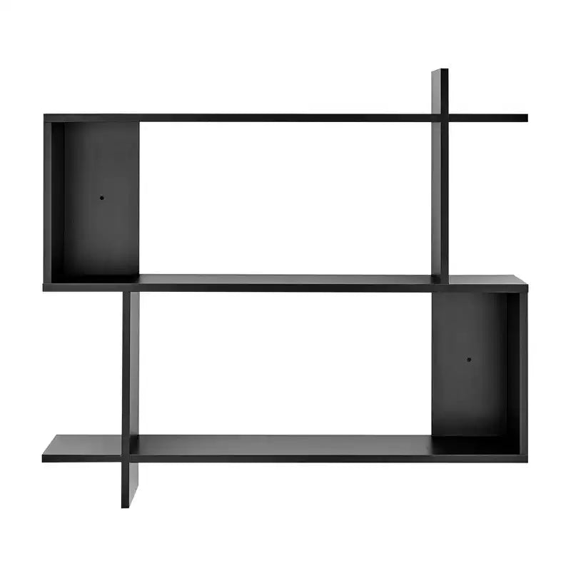 35.4 x 32 Manasa Floating Geometric Kilter 2 Tier Wall Shelf - Danya B.